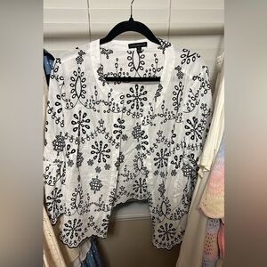 White with black embroidered -  Lane Bryant